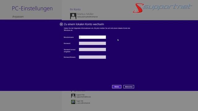 Microsoft Windows 8 - Microsoft Konto nachträglich in ein Lokales Konto umwandeln смотреть онлайн