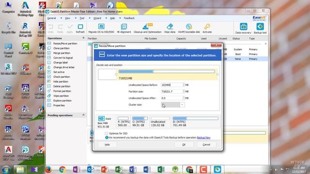 Hard drive partition/ Resize drive C using EaseUS Partition Master on windows смотреть онлайн