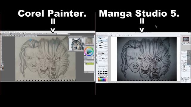 Manga studio 5 VS Corel paint art PC painting programs смотреть онлайн
