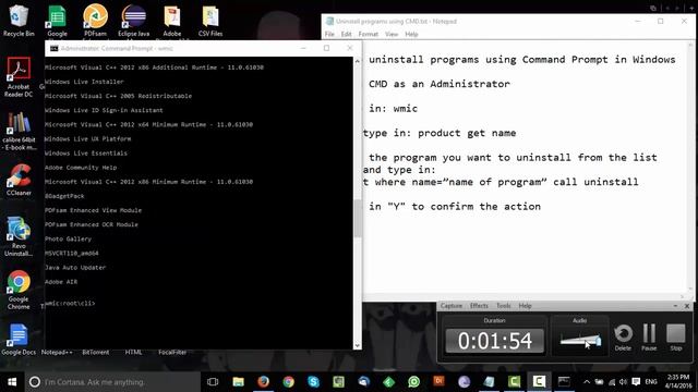 How to uninstall Programs in Windows using Command Prompt смотреть онлайн