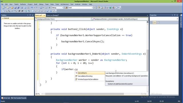 How backgroundWorker works in Visual Studio C# смотреть онлайн