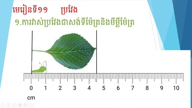 WNS Math G4 មេរៀនទី១១ ប្រវែង ១ ការវាស់ប្រវែងជាសង់ទីម៉ែត្រ និងមិល្លីម៉ែត្រ смотреть онлайн