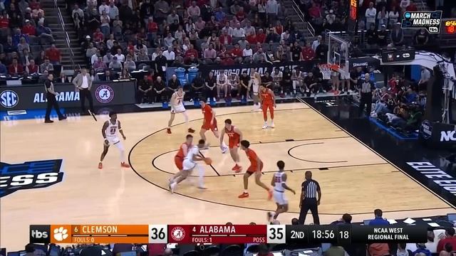 Alabama vs. Clemson - Elite Eight NCAA tournament extended highlights смотреть онлайн
