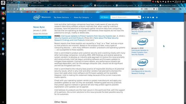 Intel’s Response to Meltdown & Spectre Vulnerabilities смотреть онлайн