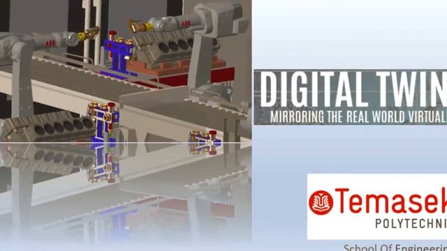 ABB Temasek Poly Digital Twin Robot studio simulation of a smart factory смотреть онлайн