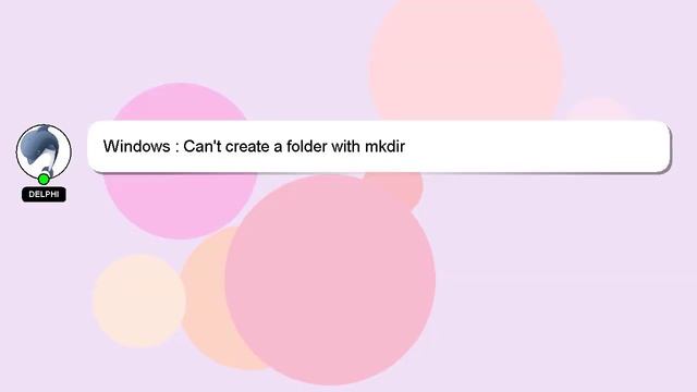 Windows : Can't create a folder with mkdir смотреть онлайн