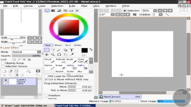 Paint Tool Sai 2 2021 | Digital Painting Pada Exagear Windows Emulator