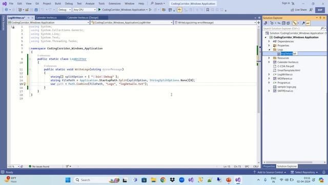 How to write error log in C# Windows Form Application | Write error logs in custom folder location смотреть онлайн