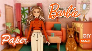 Гостиная комната бумажной барби в коробке | DIY