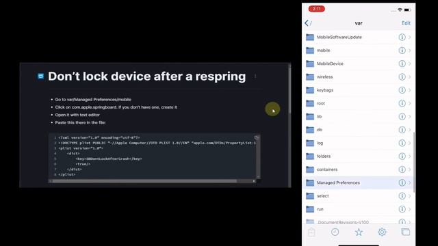 How to Not Lock Device After Respring Using FilzaEscaped смотреть онлайн