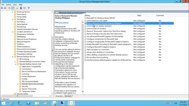 Windows Server 2012 R2 - Exigir eliminación de papel tapiz de escritorio remoto смотреть онлайн