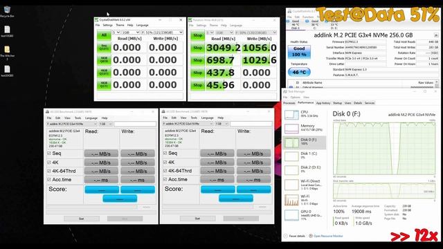 SSD Speed Test - Addlink S70 256GB (ad256GBS70M2P) смотреть онлайн