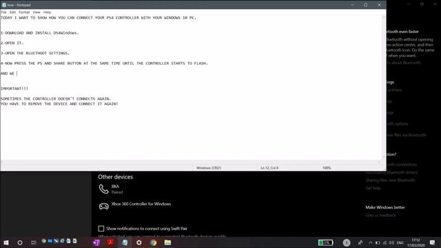 CONNECT YOUR PS4 CONTROLLER TO YOUR WINDOWS 10 PC VIA BLUETOOTH!!!! FIX THE CONNECTION PROBLEM!!!! смотреть онлайн