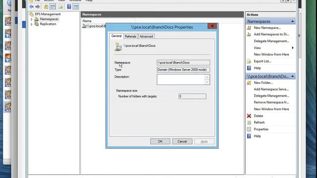 Configure DFS Namespace смотреть онлайн