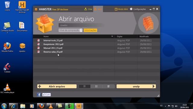 Como descompactar arquivos no Hamster Free Zip Archiver смотреть онлайн