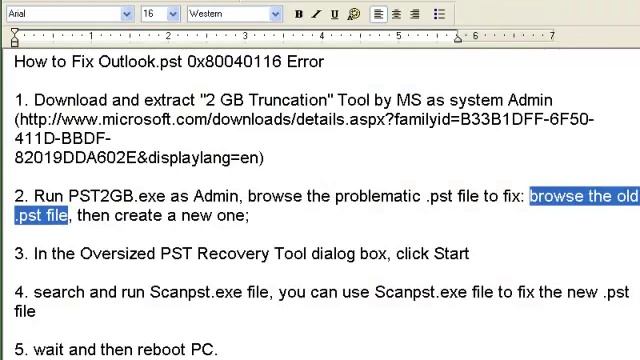 Outlook.pst can not be accessed - 0x80040116 error смотреть онлайн