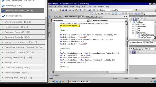 FirstDemo - InitializeComponent() [3.52] смотреть онлайн