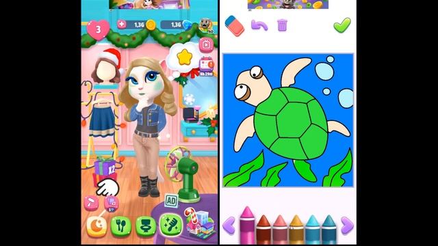 MY TALKING ANGELA 113 vs MY TALKING TOM 2 - (Two Screen) - Android Gameplay Part 47 смотреть онлайн