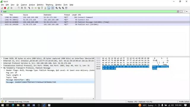 Hacking MQTT | Hacking | Wireshark