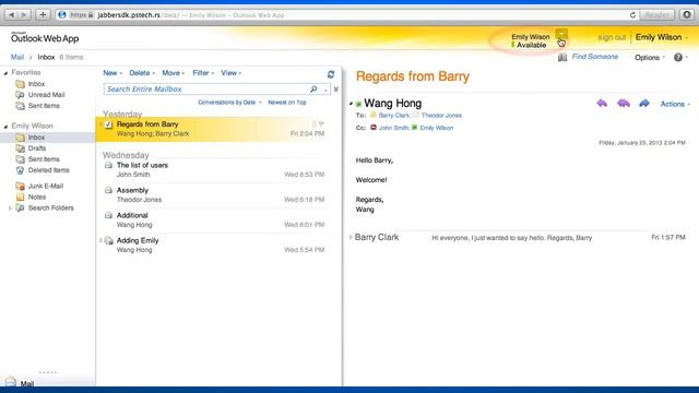 Cisco Jabber OWA Integration - смотреть онлайн
