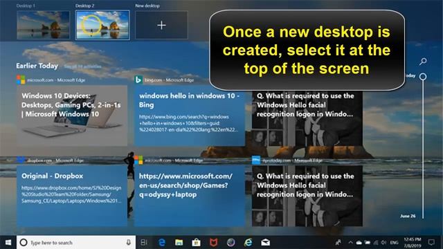 How to create a new desktop on Windows 10 смотреть онлайн