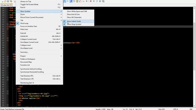 Notepad++ Text Editor - Intro : Customize the Layout : Finishing Notepad++7 Setup For HTML Tutorial смотреть онлайн