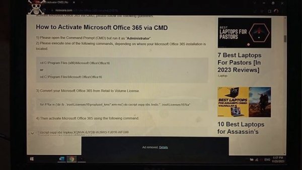 Activate Microsoft Office 365 using CMD