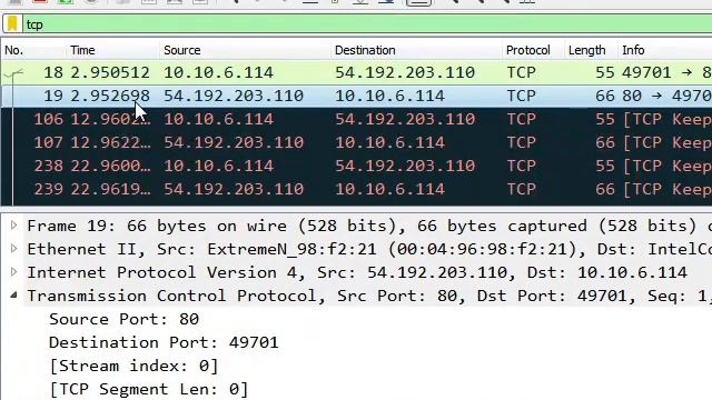 Wireshark in TCP header смотреть онлайн