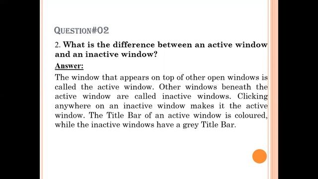 An Introduction to Windows Part 1 Ways of Opening a Window; Active and Inactive Window; Scroll Bar смотреть онлайн