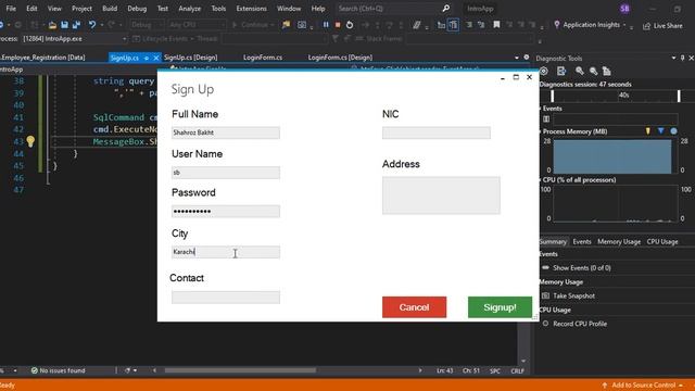 LOGIN And SIGNUP System In Windows Form .NET (ENGLISH)