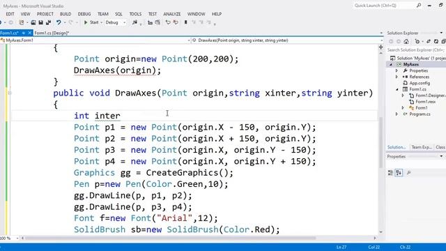 How to draw coordinate axes using C# in windows form applications смотреть онлайн