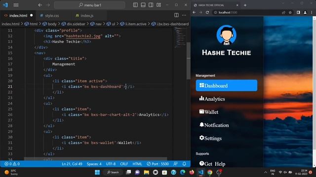 Responsive Glass Sidebar using HTML,CSS & JavaScript смотреть онлайн
