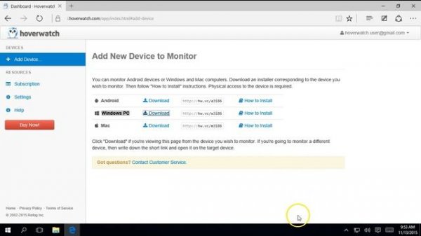 Hoverwatch for Windows Installation Guide