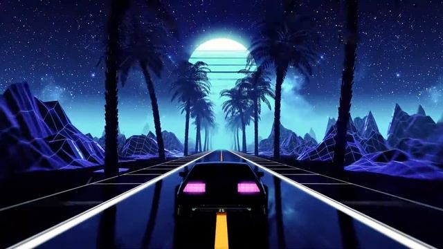 Relaxing Screensaver, Bacground cyber synth city, Retrowave Animation смотреть онлайн