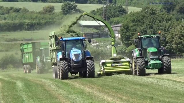 Silage 2020 - Lifting Grass with Trailed Claas Jaguar 75 with John Deeres and New Holland смотреть онлайн