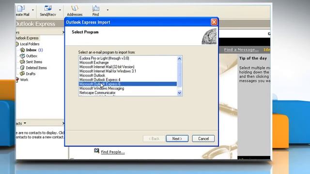 Microsoft® Outlook Express : How to import messages on Windows® XP? смотреть онлайн