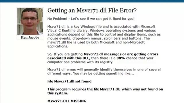 Msvcr71.dll Error Fix - Msvcr71dll.com смотреть онлайн