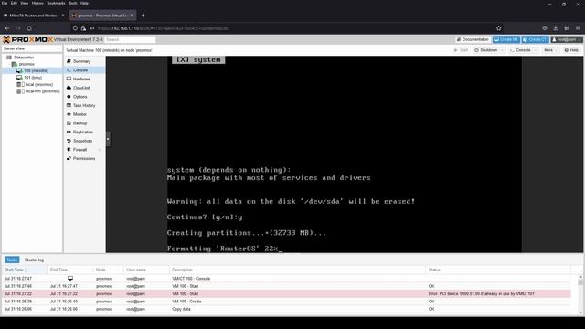 Install MikroTik on Proxmox смотреть онлайн