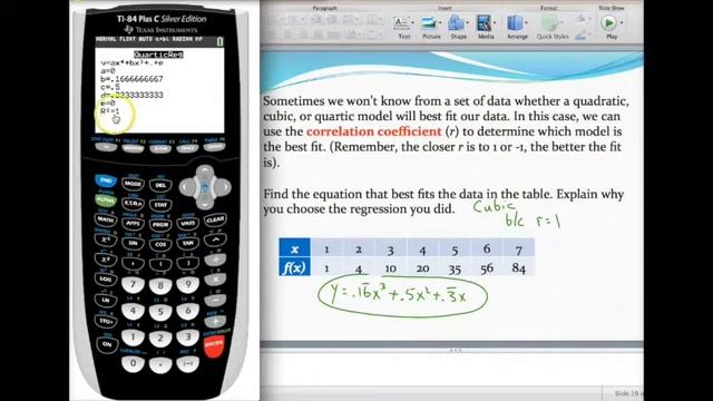 Using a graphing calculator to perform a cubic and quartic regression (with application) смотреть онлайн