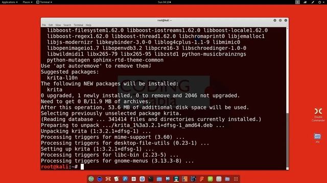 How to install Krita editor from Terminal on Kali Linux смотреть онлайн