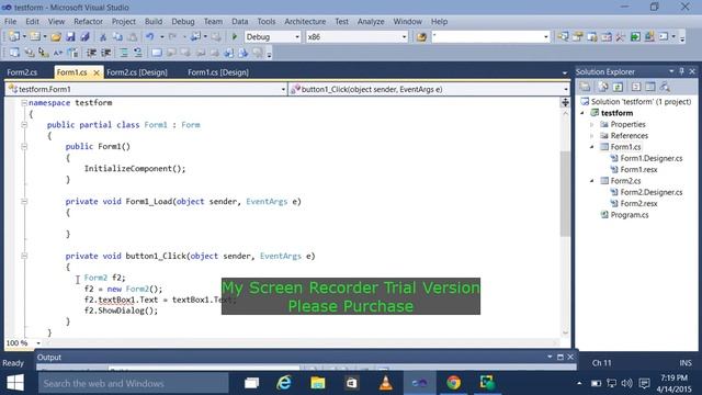 form 1 and form 2 control in C# смотреть онлайн