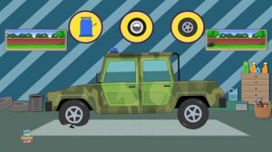 Army Hummer Truck Car garage Video for kids and children