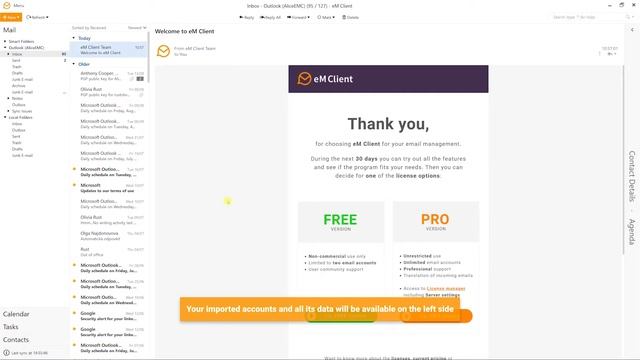 Import Data from other email clients to eM Client смотреть онлайн