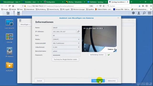 Anleitung Anbindung an NAS (Synology Surveillance Station) смотреть онлайн