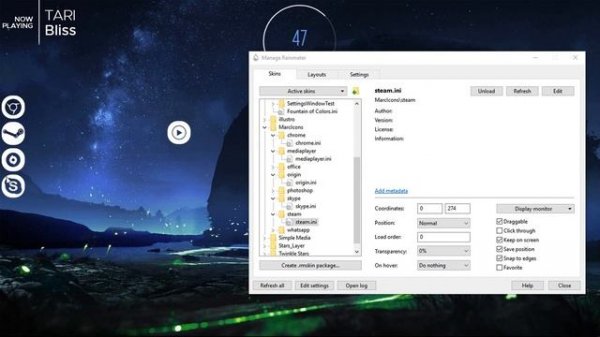 Twinkling Stars - Rainmeter Theme For Windows PC