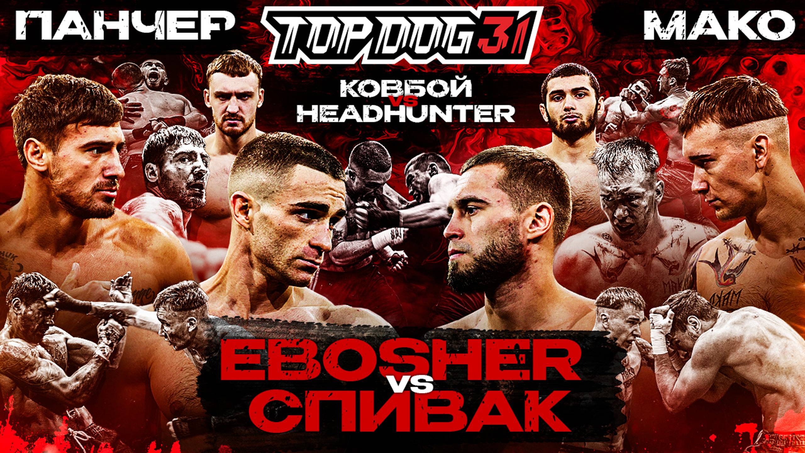 TOP DOG 31 | Ebosher VS Спивак, Панчер VS Мако, Ковбой VS Headhunter смотреть онлайн