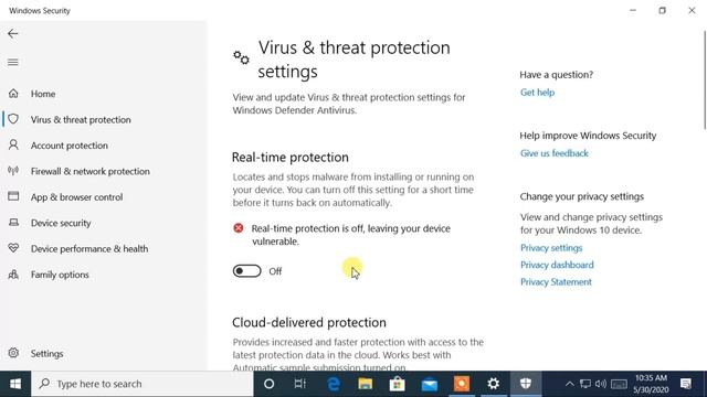 #13 - ( Enable / Disable ) Virus & Threat Protection - Windows 10 Tutorial смотреть онлайн