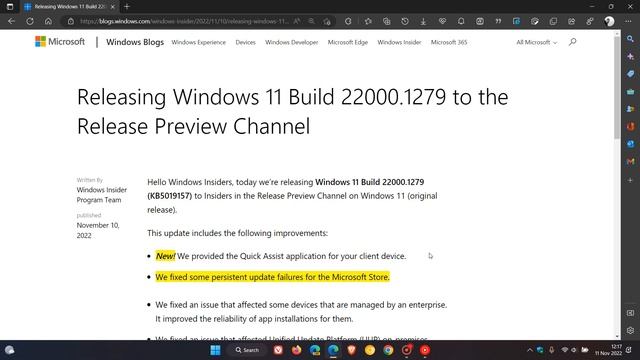 Microsoft is finalizing the next Windows 11 21H2 optional update KB5019157 in Release Preview смотреть онлайн