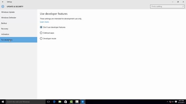 Enable Developer Mode in Windows 10 смотреть онлайн