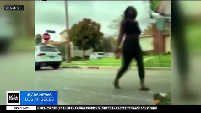 Woman throws bricks at windshields throughout LA County смотреть онлайн